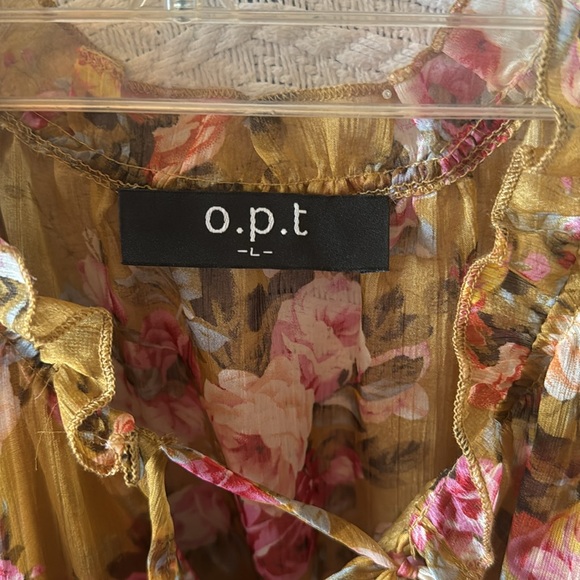 Opt brand size L women dress beautiful flower print with silky slip underneath - Picture 3 of 10